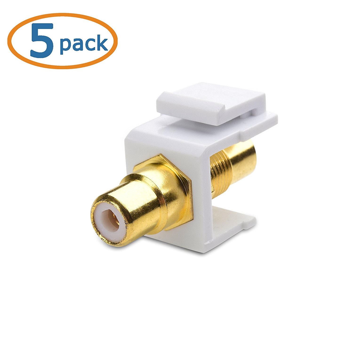 thumbnail image 2 of Cat 6 Keystone White Keystone Jack Insert - 3.5mm Stereo To Spring Terminal Audio Wall Plate Block F 442937 2 of 13