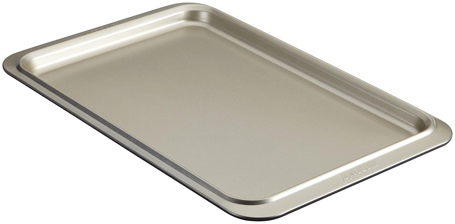 Anolon 59814 Nonstick Bakeware Cookie Pan, Onyx/Pewter, 11 x 17 Inch ...