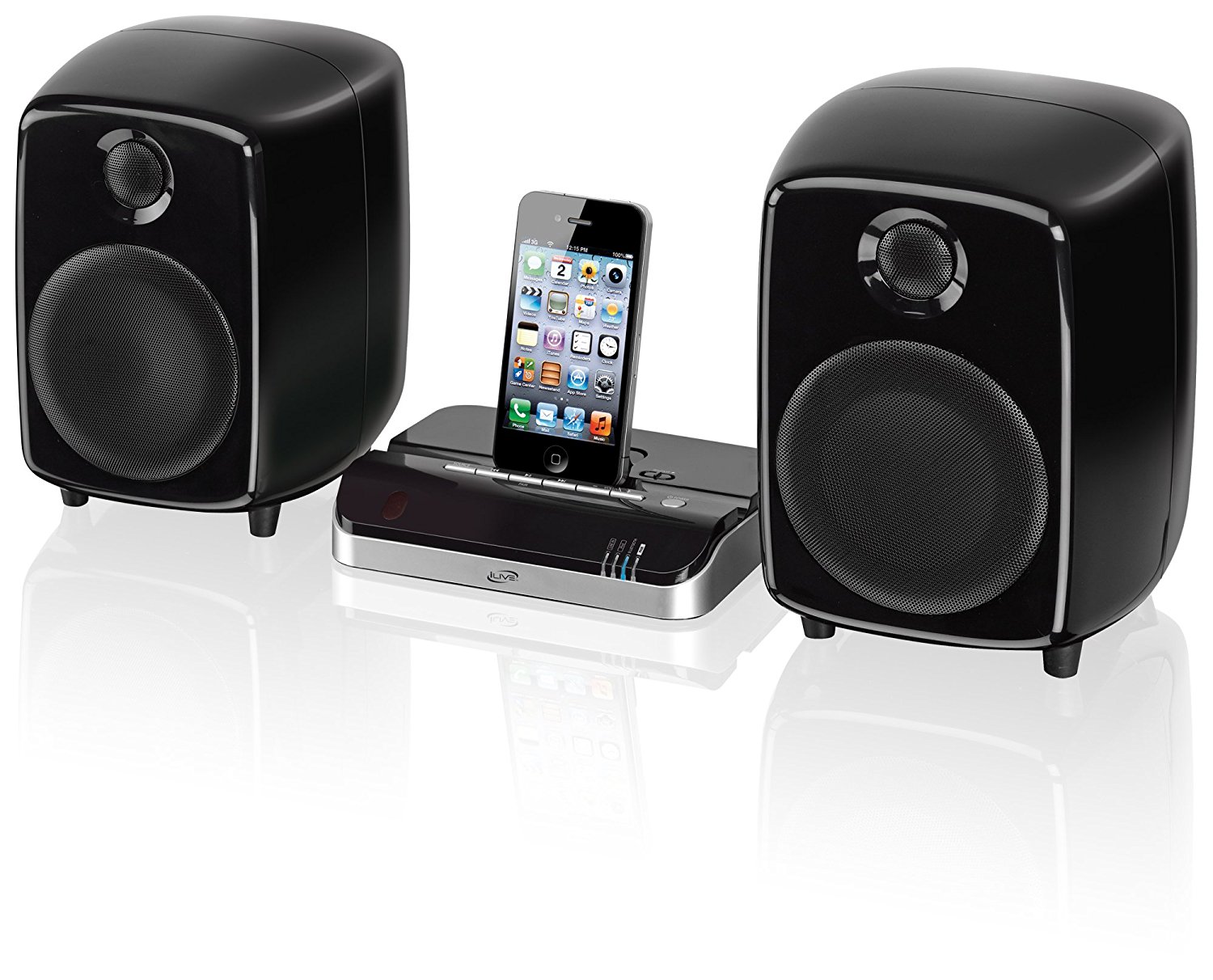 ILive Bluetooth Speaker System with iPad/iPhone/iPod Dock Black N4
