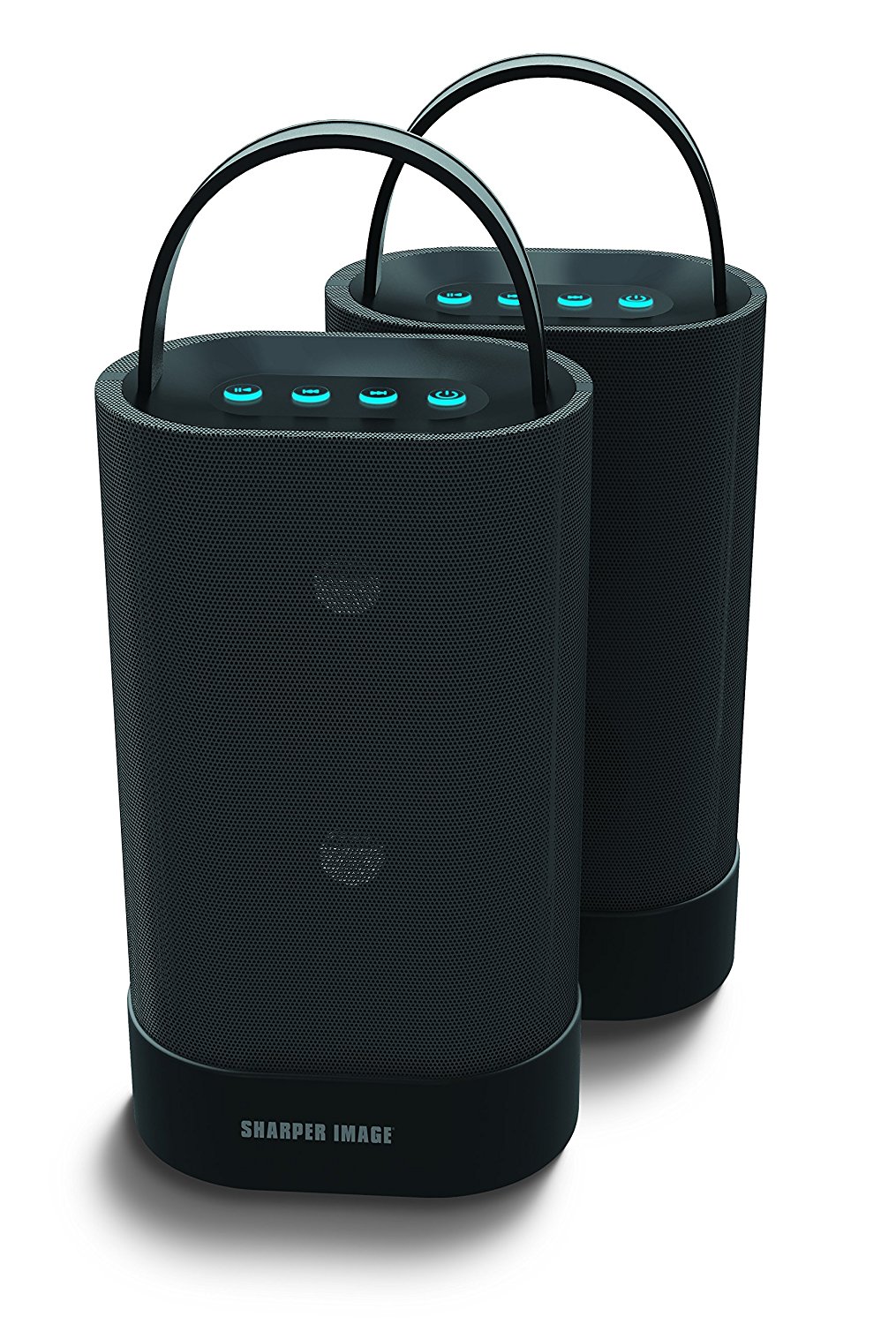 Sharper Image SBT6152BK Two Wireless Bluetooth 4.0 Speakers, Works