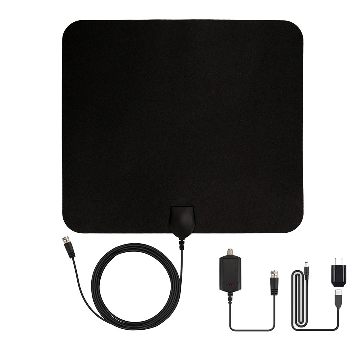 Powilling Amplified Indoor HDTV Antenna 50 Mile Range With Power Supply ...