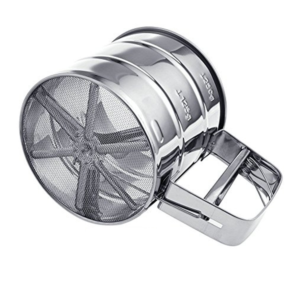 Stainless Steel 3 Cup Flour Sifter Sieve Great For Sifting Flour   4974852 