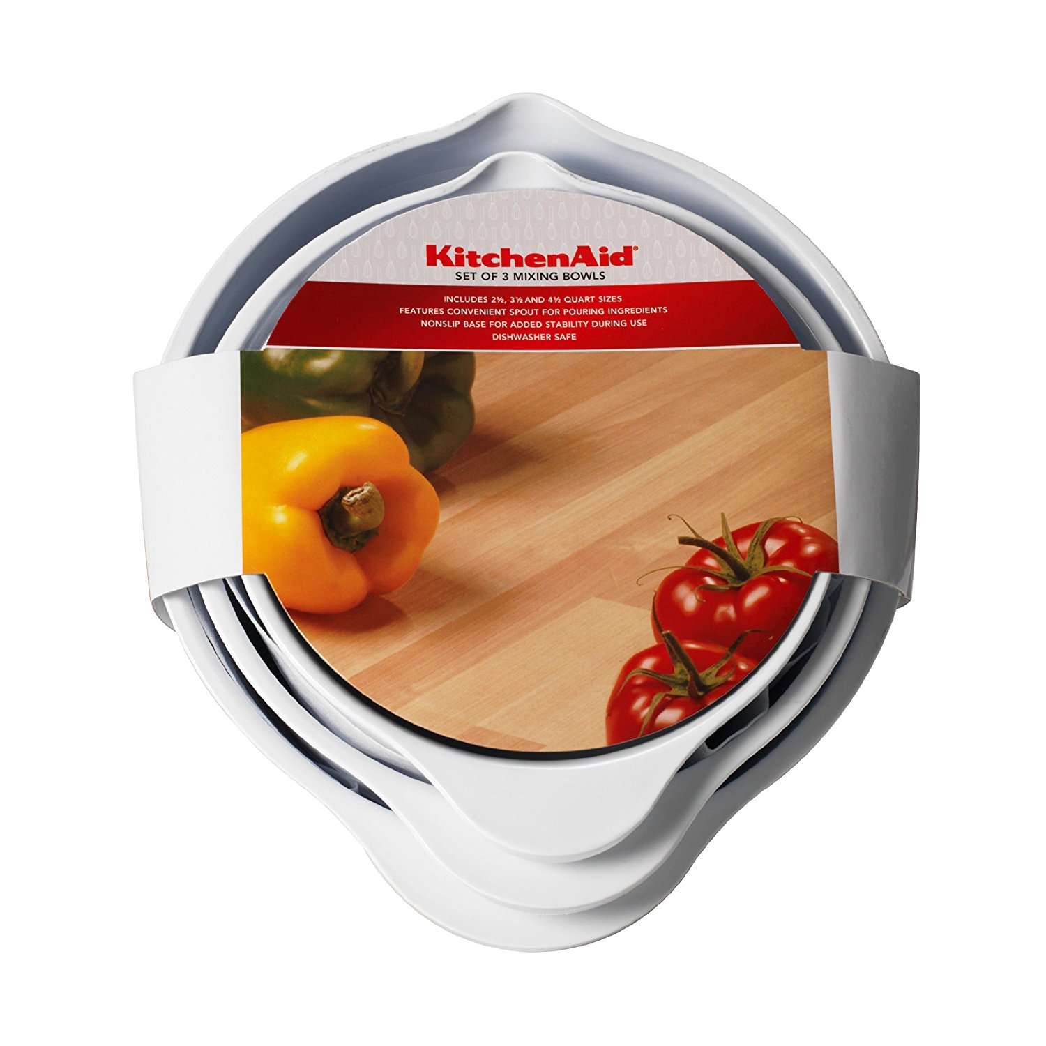 KitchenAid Classic Mixing Bowls Red Set Of 3 N9 Free Image Download   4975351 