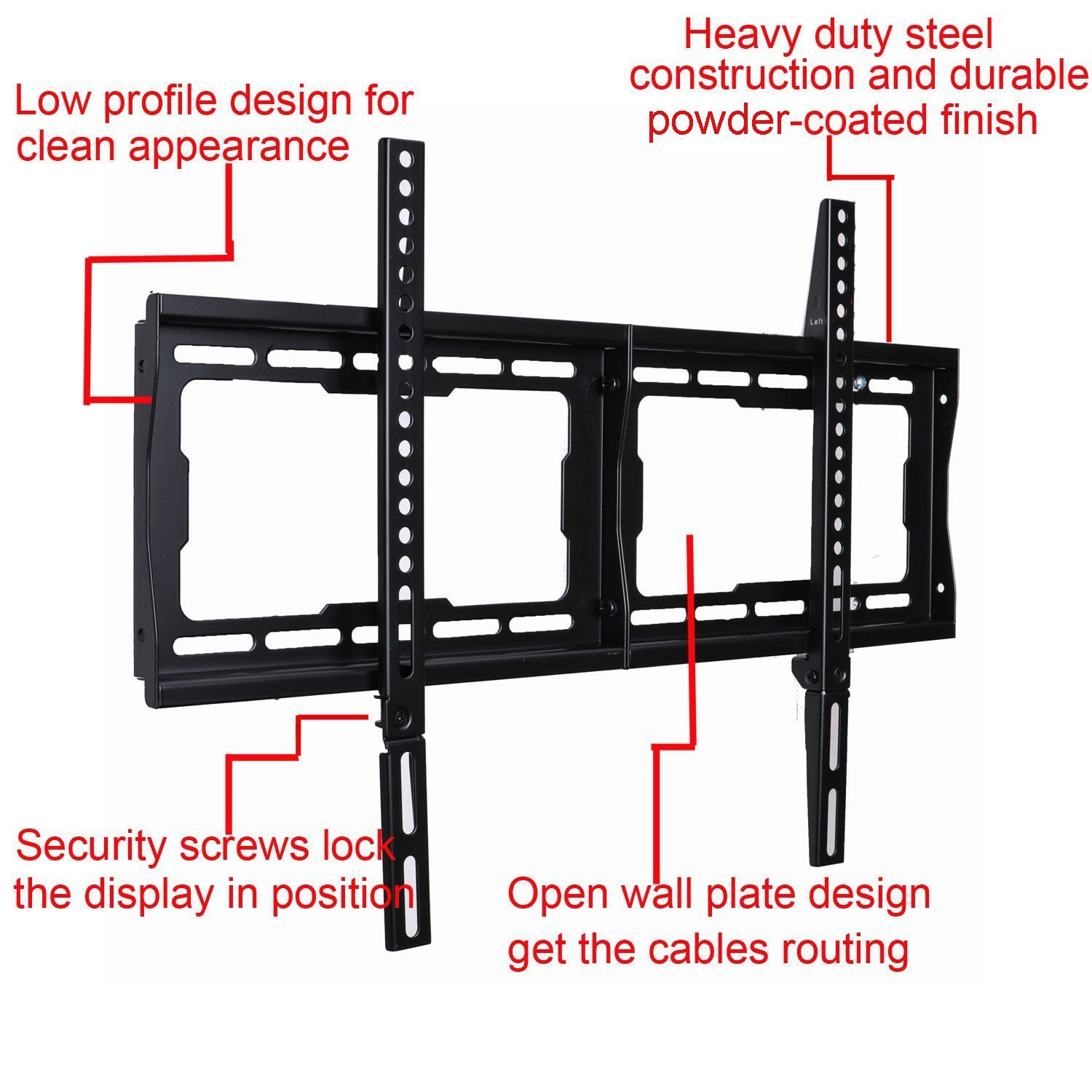VideoSecu Low Profile TV Wall Mount Bracket for Most 32" - 75" LCD LED ...