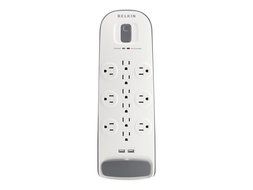 Belkin 12-Outlet Advanced Power Strip Surge Protector with 6-Foot Power Cord and 2 USB Charging Ports, 4000 Joules...