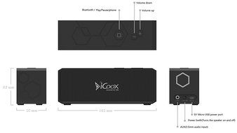 Icoox Honeycomb Portable Speaker, Bluetooth Speaker CSR 4.1 Stereo Systems, Built-in 1500mAh Rechargeable Battery... N7