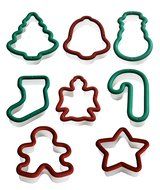 Set of 8 Christmas Themed Cookie Cutters, Plastic with Soft Grip Edges, Assorteed Designs Cookie Cutters, Snowman...
