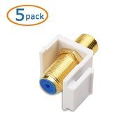 Cable Matters (5-Pack) Gold-Plated RG6 Keystone Jack Insert