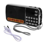 Mimgo Store Mini LCD Receiver Digital FM AM Radio Speaker USB Micro SD TF Card Mp3 Player - Black