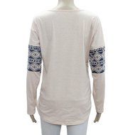 AIMTOPPY Womens Loose Elk Deer Printing Splice Long Sleeve Tops Pullover Shirt (M, Khaki) N5
