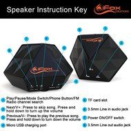 iFox Creations IFD8 Bluetooth Portable Speaker with Stereo Sound&ndash;Wireless, TF Card, AUX, FM Radio + Speakerphone... N3