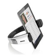 6W Bluetooth NFC Microphone Speaker Stand Holder For iPad Tablet Color White
