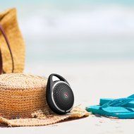 SoundDew Wireless Water resistant Portable Speakers Bluetooth Shower Speakers Mic Hands Free Phone Calls Black N7