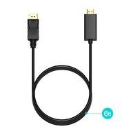 Cablor Gold Plated DP1.2 DisplayPort to HDMI Cable,1080P Full HD Video,Black Color 6ft/1.8M N2
