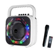 Audster AUD-D500WH Portable Rechargeable 500W Speaker with Disco Lights (White)
