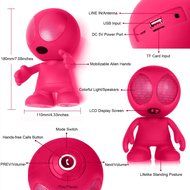 Freye Cute Alien Shape Portable Bluetooth Speaker with Stereo and Clear Bass, Support Line-in, USB, TF Card Input... N3
