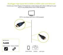 BlueRigger High Speed Micro HDMI to HDMI cable with Ethernet (6 Feet) N5