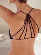 AIMTOPPY Womens Sexy Padded Bra Crop Tops Vest Cross Strap Bustier Beach Tank Tops (Free Size, White) N6