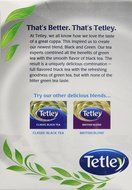 Tetley Tea Bags, Black and Green, 72 Count N8