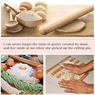 Bamber Wood French Rolling Pins for Baking, Dough Roller, Non-stick, Easy to Handle, Eco-friendly and Safe, Sleek... N7