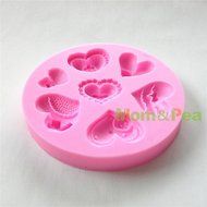 Mom&amp;pea 0601 Hearts Shaped Silicone Mould for Fondant Cake Sugar Paste Cake Decoration 3d Cake Toppers Mold 9.9... N5