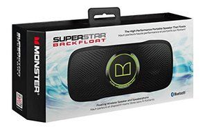 SuperStar BackFloat High Definition Bluetooth Speakers - Black with Neon Green N6