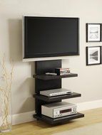 Altra Furniture Hollow Core AltraMount TV Stand with Mount for TVs Up to 60-Inch, Black Espresso N6