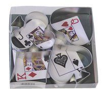 R &amp; M Ace, Club, Diamond Heart Suit 4 Piece Cookie Cutter Set with Gift Box