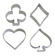 R &amp; M Ace, Club, Diamond Heart Suit 4 Piece Cookie Cutter Set with Gift Box N2