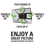 Sanus Full-Motion TV Wall Mount for 37" to 80" TVs Extends 18" &amp; Fits Studs Up to 24" - Bracket fits most LED,... N3