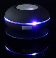 Innovation Suction Cup Colorful Handsfree Waterproof Bluetooth Shower Speaker with LED flashing light (Black Color)