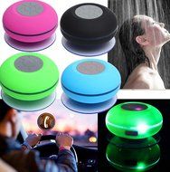 Innovation Suction Cup Colorful Handsfree Waterproof Bluetooth Shower Speaker with LED flashing light (Black Color) N7