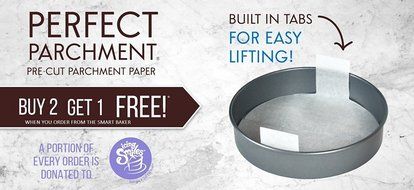 The Smart Baker 8 inch Square Perfect Parchment - 24 Pack Pre-cut Parchment for Cake Pans &quot;As Seen on Shark Tank&quot; N3