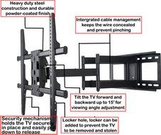VideoSecu ML531BE TV Wall Mount for most 22"-55" LED LCD Plasma Flat Screen Monitor up to 88 lb VESA 400x400 with... N13