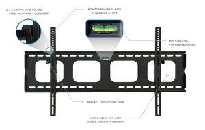 Mount-It! MI-303L Premium Tilting TV Wall Mount Bracket for 40 - 70 inch LCD, LED, or Plasma Flat Screen TV -... N3