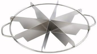 NEW, 8-Slice Pie Cutter Press, 18/8 Gauge Stainless Steel, Commercial Grade, Side-Handles (1, 10 Ounce) N3