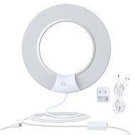 1byone 50 Miles Amplified HDTV Antenna Omni-directional TV Antenna with Inline Amplifier and Included Stand, 10...