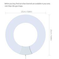 1byone 50 Miles Amplified HDTV Antenna Omni-directional TV Antenna with Inline Amplifier and Included Stand, 10... N2