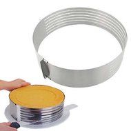 9.6"-12" Stainless Steel Layer Cake Slicer Kit Mousse Slicing Cake Setting Ring N2