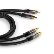 RCA Audio Cable 3 Feet 2 RCA to 2 RCA 24K Gold Plated Oxygen Free Shielded Male To Male Audio Cable Pro Series... N2