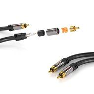 RCA Audio Cable 3 Feet 2 RCA to 2 RCA 24K Gold Plated Oxygen Free Shielded Male To Male Audio Cable Pro Series... N3