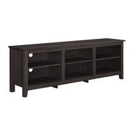 WE Furniture 70&quot; Espresso Wood TV Stand Console N3