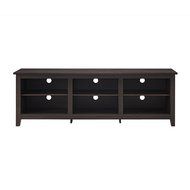 WE Furniture 70&quot; Espresso Wood TV Stand Console N4