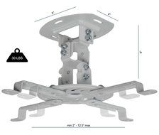 VIVO Universal Adjustable White Ceiling Projector / Projection Mount Extending Arms (MOUNT-VP01W) N3