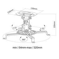 VIVO Universal Adjustable White Ceiling Projector / Projection Mount Extending Arms (MOUNT-VP01W) N14