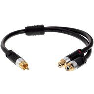 Mediabridge ULTRA Series RCA Y-Adapter (12 Inches) - 1-Male to 2-Female for Digital Audio or Subwoofer - (Part...