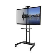 Kanto Mobile TV Stand with Adjustable shelf and flat screen mount &ndash; Fits 37&Prime; to 65&Prime; Monitors &ndash; Black