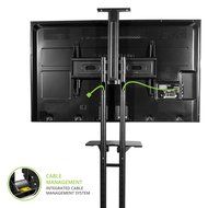 Kanto Mobile TV Stand with Adjustable shelf and flat screen mount &ndash; Fits 37&Prime; to 65&Prime; Monitors &ndash; Black N4