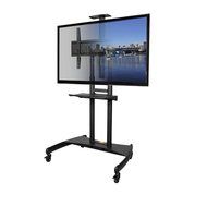 Kanto Mobile TV Stand with Adjustable shelf and flat screen mount &ndash; Fits 37&Prime; to 65&Prime; Monitors &ndash; Black N12