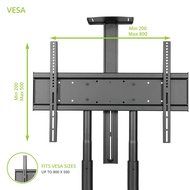 Kanto Mobile TV Stand with Adjustable shelf and flat screen mount &ndash; Fits 37&Prime; to 65&Prime; Monitors &ndash; Black N13